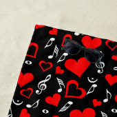 Serviette De Plage Notes de coeur et de musique (En situation)