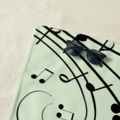 Serviette De Plage Notes de fantaisie Design de musique verte (En situation)