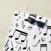 Serviette De Plage Notes de musique blanche et noire de luxe personna (En situation)