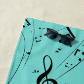 Serviette De Plage Notes de musique Piano personnalisées Nom du scrip (En situation)