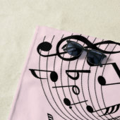 Serviette De Plage Notes musicales sur le rose (En situation)