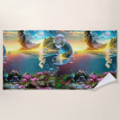 Serviette De Plage Notre soleil est une étoile et un foie (Devant)