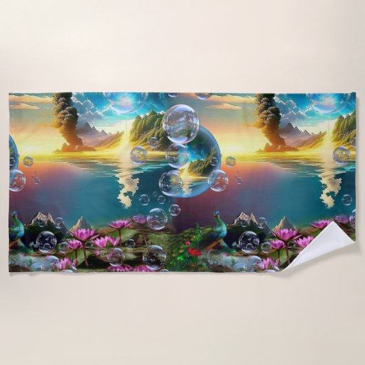 Serviette De Plage Notre soleil est une étoile et un foie (Devant)