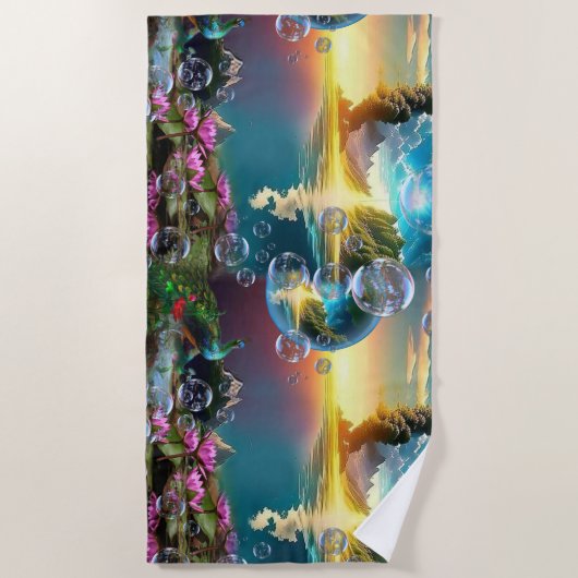 Serviette De Plage Notre soleil est une étoile et un foie (Devant)