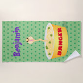 Serviette De Plage Nouilles amusantes humour serpent dessin de dessin (Devant)