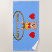 Serviette De Plage Nounours Bleu (Devant)