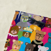 Serviette De Plage Nounours colorés avec de nombreuses professions (En situation)