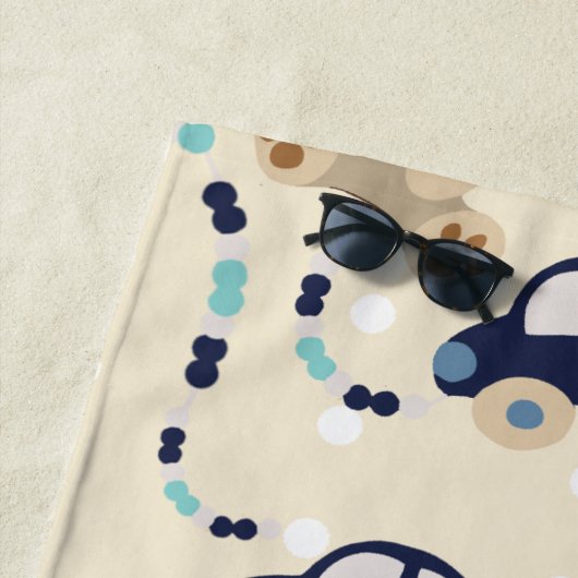 Serviette De Plage Nounours et voitures Baby Boy Motif (En situation)