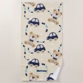 Serviette De Plage Nounours et voitures Baby Boy Motif (Devant)