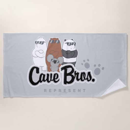 Serviette De Plage Nous Ours Nus - Bros Grotte. Représenter (Devant)