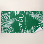 Serviette De Plage Nouveau M. | Feuilles tropicaux (Devant)