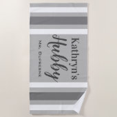 Serviette De Plage Nouveaux mariés personnalisés "Hubby" (Devant)