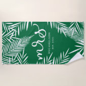 Serviette De Plage Nouvelle Mme | Feuilles tropicaux (Devant)