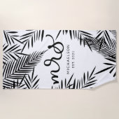 Serviette De Plage Nouvelle Mme | Feuilles tropicaux (Devant)