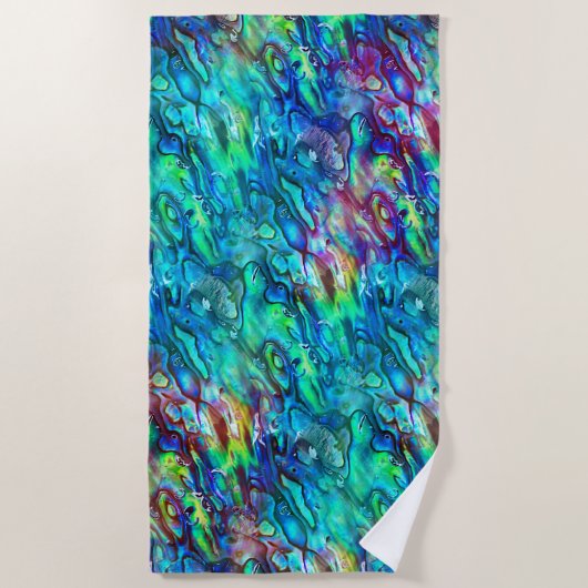 Serviette De Plage Nouvelle-Zélande Abalone Paua Shell Motif 1 (Devant)