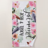 Serviette De Plage Nouvellement Mariés, Accessoires de Mariage, Acces (Devant)