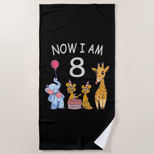 Serviette De Plage Now I, 8 ans d'âge huit (Devant)