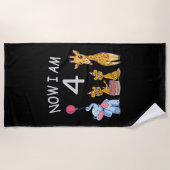 Serviette De Plage Now I le 4 e jour du 4e jour du Birthday (Devant)