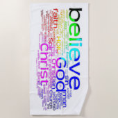 Serviette De Plage Nuage de mots chrétiens (Devant)