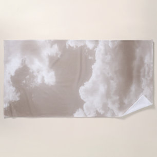 Serviette De Plage Nuages beiges doux 5 #nuages #art
