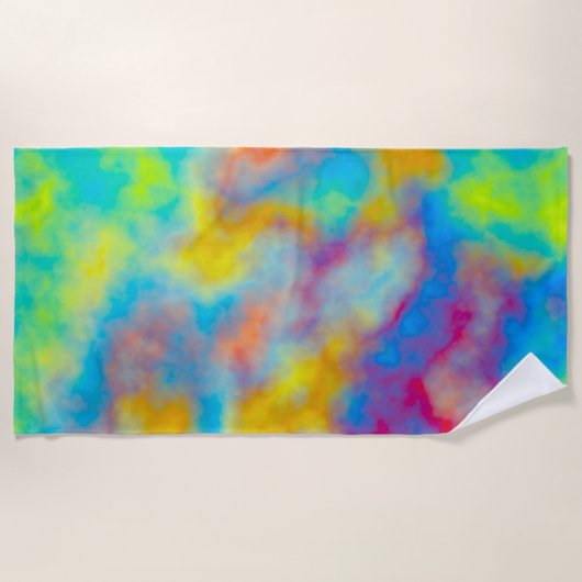 Serviette De Plage Nuages colorés (Devant)