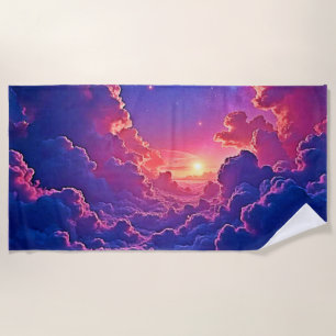 Serviette De Plage Nuages Rêveurs : Magie du Coucher de Soleil Célest