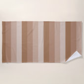 Serviette De Plage Nuances de rayures Brown (Devant)