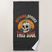 Serviette De Plage Nuit de squelette courageux d'Halloween (Devant)