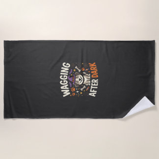 Serviette De Plage Nuit d'Halloween de chien (2)