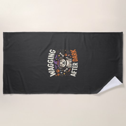 Serviette De Plage Nuit d'Halloween de chien (2) (Devant)