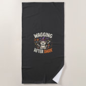 Serviette De Plage Nuit d'Halloween de chien (2) (Devant)