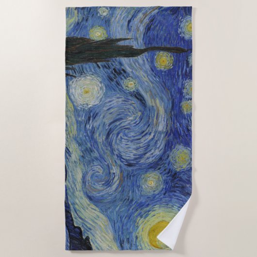 Serviette De Plage "Nuit étoilée" par Van Gogh (Devant)