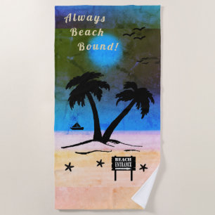 Serviette De Plage Nuit restante sur la plage Bleu B