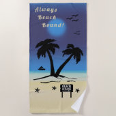 Serviette De Plage Nuit sur la plage Toujours Bond Plage Bleue (Devant)