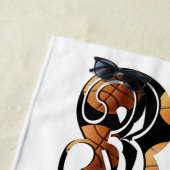 Serviette De Plage Numéro 33 du basketball noir orange dimensionnel, (En situation)