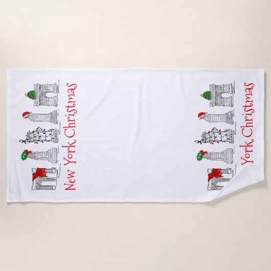 Serviette De Plage NYC New York City Noël Noël Noël Noël Noël (Devant)