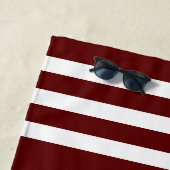 Serviette De Plage Oars d'Ancres nautiques Helm Votre nom Rouge et Bl (En situation)