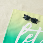 Serviette De Plage Obtenez Nauti Nautical Bachelorette Bleu Dégradé (En situation)