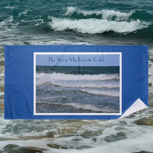 Serviette De Plage Océan Atlantique Personnalisable Blue Beach Towel