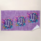 Serviette De Plage Ocean Breeze violet (Devant)