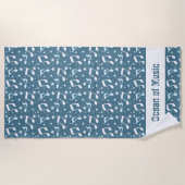 Serviette De Plage Océan de musique modelé (Devant)