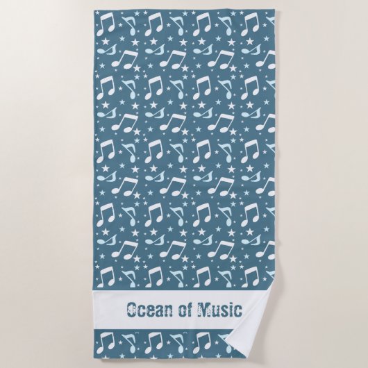 Serviette De Plage Océan de musique modelé (Devant)