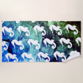 Serviette De Plage Ocean Hues White Seahores (Devant)