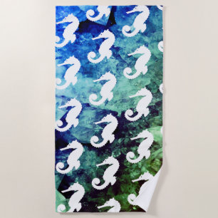 Serviette De Plage Ocean Hues White Seahores
