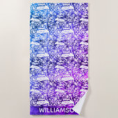 Serviette De Plage Ocean Life Manta Ray Monogram Beach Towne (Devant)