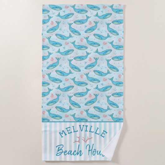 Serviette De Plage Océan personnalisé nautique de Chambre de plage de (Devant)