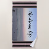 Serviette De Plage Ocean Pink Sunrise Dream Life (Devant)