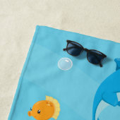 Serviette De Plage Ocean Sea Friends mignonne caricature sirène & tré (En situation)