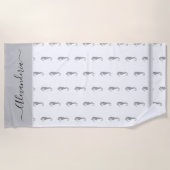 Serviette De Plage Ocean Seahorse Tropical Grey Beach Towne (Devant)