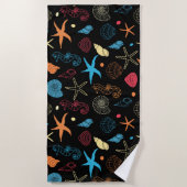 Serviette De Plage Ocean Seashs Starfish & Seahorse Sea Life (Devant)